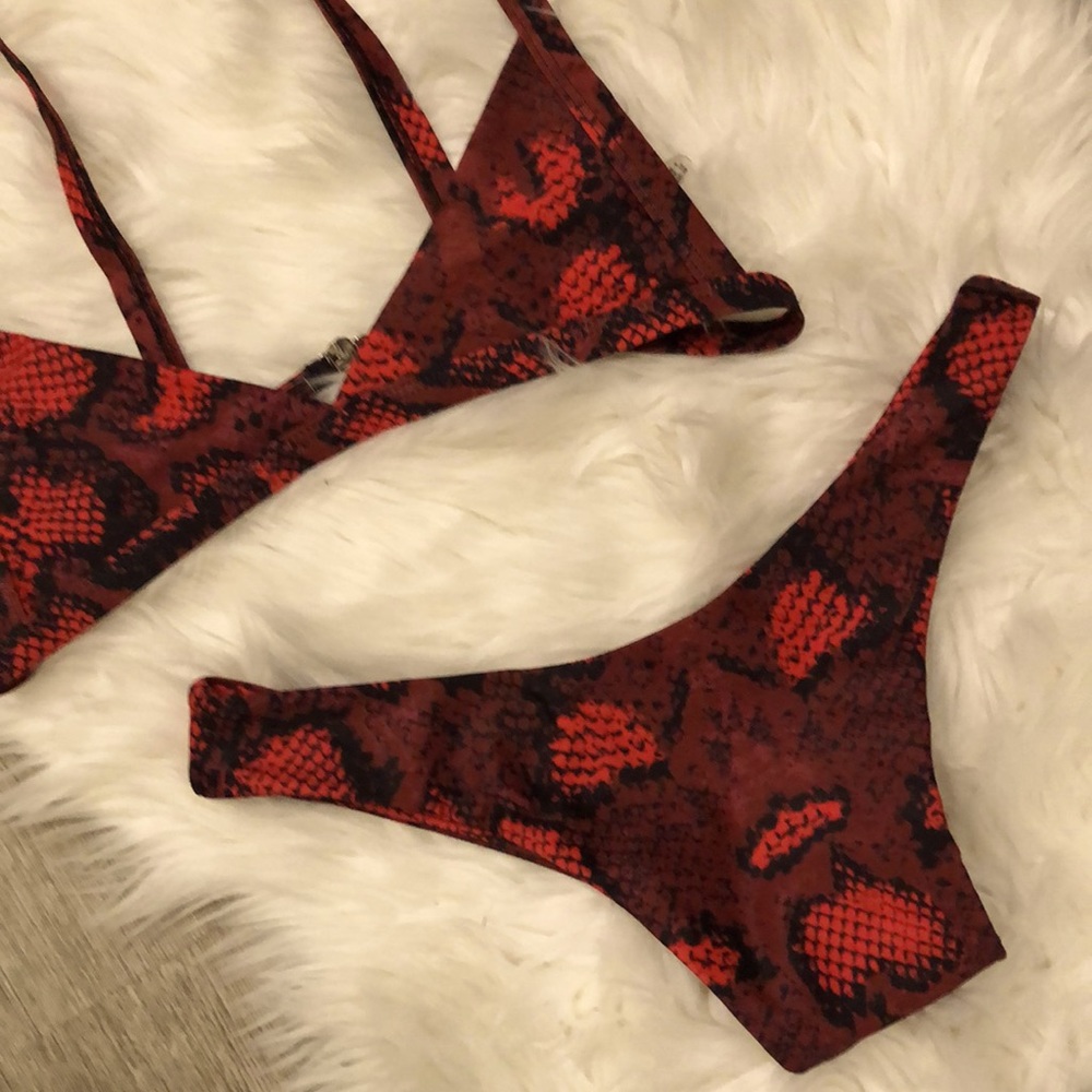 Zaful Deep Red Sexy Bikini Set